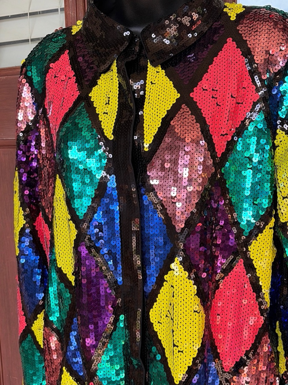 Nasty Gal Multicolor Sequin Harlequin Blazer - Picture 2 of 13